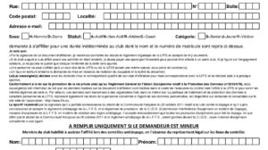 Document affiliation joueur(se)